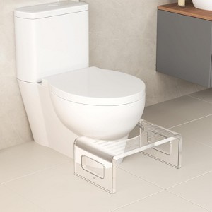 7" Tall Acrylic Toilet Stool, Modern Non-Slip Potty Stool for Children Adults,Squatting Toilet Stool for Bathroom,Toilet Step Stool Foot Rest Stool - 1 of 4