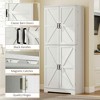 Resenkos 72" Farmhouse Pantry with 4 Sliding Barn Doors & Adjustable Shelves,  Wash - 3 of 4