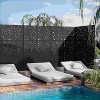 Lirago Metal Outdoor Privacy Screen Arched Top Freestanding Patio Decorative Screens - 72"x47", Black - 3 of 4