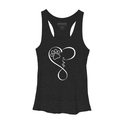 Women's Design By Humans Paw Print Perfect Heartbeat By dogsandhugs Racerback Tank Top
