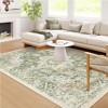 Lahome  Large Floral Border Contrast Short Pile Velvet Rectangular Indoor Area Rug - 2 of 4