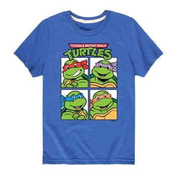 Boys' Teenage Mutant Ninja Turtles Blocks Short Sleeve Graphic T-Shirt - Royal Blue