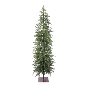 DR.Planzen 6FT Artificial Tree, Slim Artificial Christmas Tree with Black Stand, Narrow Balsam Faux Christmas Tree for Space-Saving Holiday Decor - 1 of 4