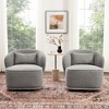 KINWELL Modern Boucle Upholstered 360° Swivel Accent Armchair, Set of 2 - 3 of 4