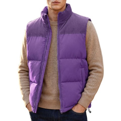 Мужские куртки INSPIRE CHIC Men's Outerwear Sleeveless Winter Puffer Jacket Vest Medium Purple