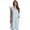 Dreamcrest Cap Sleeve Woven Nightgown with Floral Embroidery - Cute PJ Sleepwear - 2 of 3