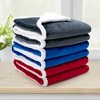 Costway 50'' x 60''Electric Heated Blanket Throw Reversible Flannel & Faux Shearling Blanket Red/Blue/Grey - 2 of 4