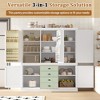 Kitchen Pantry Storage Cabinet Pantry Organizer Cupboard with Drawers, Door Shelves and Adjustable Shelves, White/Gray-ModernLuxe - 3 of 4