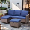 Outdoor Patio Furniture Set All Weather PE Rattan Conversation Set - 2 of 4