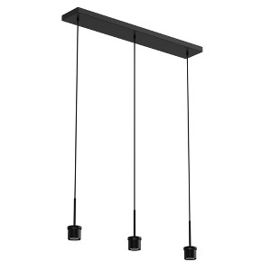 YANSUN 3-Light Black Metal Island Chandelier, E26 Socket, Hardware-Only Pendant Light, Modern Hanging Light for Kitchen, Dining Room - 1 of 1