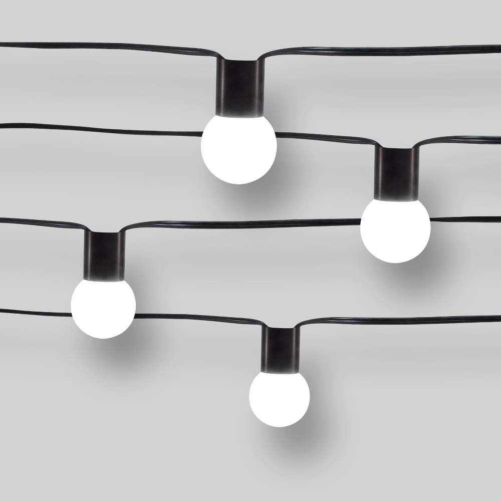 10ct String Lights Black Collar - G40 Frosted White Bulbs - Project 62