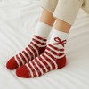 Anna-Kaci 3-Pair Fuzzy Bow Knit Crew Socks Set with Plush Soft Texture, Stretchy Cozy Fabric, and Graphic Bow Pattern for Gifting - 2 of 4