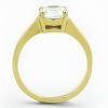 Slickblue Women's Gold Tone Ring, Stainless Steel with Clear Cubic Zirconia Center, Solitaire Style, Size 5-10 - 3 of 4