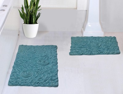 Bell Flower Collection Cotton Floral Pattern Tufted Bath Rug Set Pack of 2 - Home Weavers