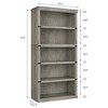 5 Tier Wood Bookcase, Farmhouse Book Shelf with Storage, 71" Tall Book Case Wooden Bookcase - 2 of 4