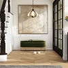 Okak Vintage Pull-Open Top Velvet Tufted Button Ottoman Bench with Bullion Fringe,Oval Upholstered Storage Ottoman for Bedroom,Entrance - 2 of 4