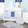 EVERYDAY KIDS 4-Pack Flannel Receiving Blankets – Soft Blue Swaddle Set for Newborns with Ocean Animals, Sailboats, Lighthouses & Stripes Prints - 4 of 4