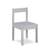 3-Piece Solid Wood Kids Table & Two Chair Set, Gray - 4 of 4