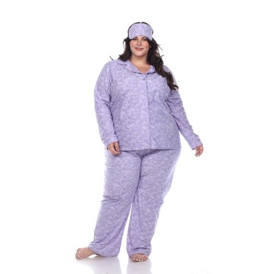 Women's Plus Size Short Sleeve Top And Pants Pajama Set Pink 3x