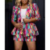 WhizMax Womens Casual Blazer Jacket Printed Multicolor Long Sleeve Open Front Work Office Blazer Jacket - 2 of 4