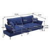 NicBex 102.36 Inch Loveseat Sofa with Tufted Button Back Modern Comfy 2 Seater Couch with Metal Legs for Living Room,Blue - 3 of 4