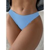 Womens Thong Bikini Set High Waisted Two Piece Swimsuit High Cut Bikini V Neck Bathing Suit - 3 of 3