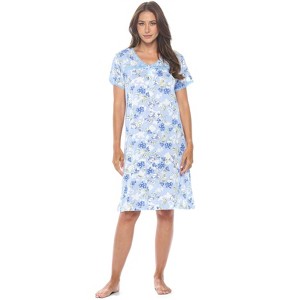 Casual Nights Women's Super Soft Yummy Nightshirt, Short Sleeve Nightgown, Night Dress with Fun Prints & Patterns - 1 of 4