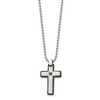 Black Bow Jewelry Men's Stainless Steel, Black Plated & Black CZ Cross Necklace, 20 Inch - 2 of 4
