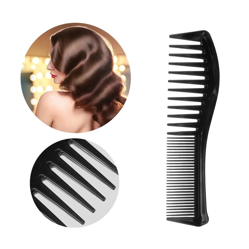 Unique Bargains Anti Static Hair Comb Wide Tooth for Thick Curly Hair Hair Care Detangling Comb For Wet and Dry 2 Pcs, 2 of 7