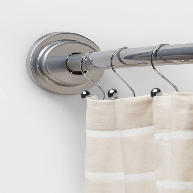 72" Dual Mount Curved Steel Shower Curtain Rod with Tiered End Cap - Made By Design&#153;, 4 of 9