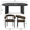 7-Piece Dining Table Set with Velvet Armchairs, 79" Oval Table and 6 Mink Ultra-Comfort Upholstered Chairs for Dining Room-Maison Boucle - 4 of 4