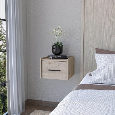 NicBex 13.2 inch Floating Nightstand with Drawer,Wall-Mounted Side Table with Sleek Handle,Bedside Table for Bedroom,Living Room
