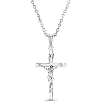 Girls' Traditional Crucifix Cross Sterling Silver Necklace - In Season Jewelry