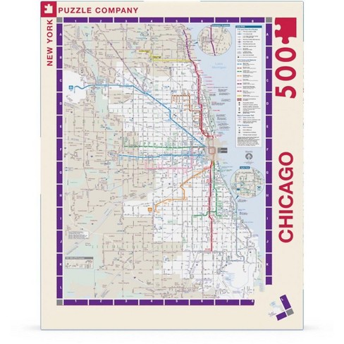 New York Puzzle Company Chicago Transit Map 500 Piece Puzzle - image 1 of 4