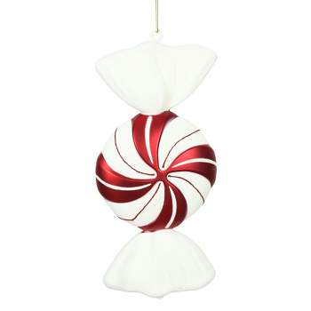 Vickerman Red-White Swirl Candy Christmas Ornament