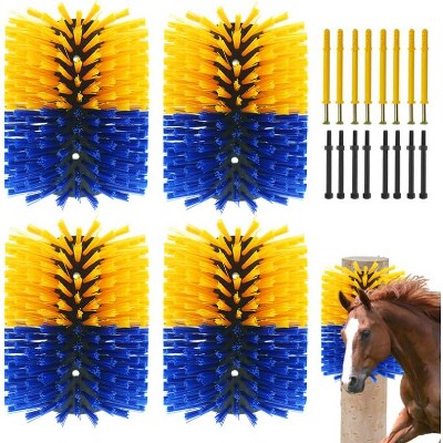 Scratching Brush for Livestock, Nylon Horse Brushes for Grooming, Cow Massage Cleaning Relieve Itching on the Back Blue