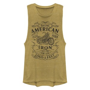 Junior's Lost Gods American Iron Motorcycle Logo Festival Muscle Tee - 1 of 4