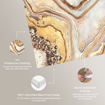 Golden and Beige Abstract Geode Canvas Wall Art, 16" x 24"