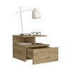 GlasFlength Nightstands Wall Mounted Bedside Table Storage Nightstand Floating Nightstand with Drawer for Room, Beige, 13.23"*14.02"*11.61" - 4 of 4