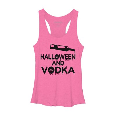 Women's Design By Humans Halloween and Vodka By melcu Racerback Tank Top