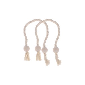 Unique Bargains Round Wooden Ball Magnetic Buckle Curtain Strap Cotton Linen Magnet Wood 2 Pcs - 1 of 4