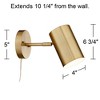360 Lighting Carla Modern Wall Lamps Set of 2 Polished Brass Plug-in 5" Light Fixture Cylinder Down Metal Shade for Bedroom Reading Living Room Home - 4 of 4