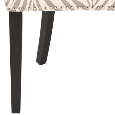 Lester Gray Zebra Linen Parsons Dining Chairs Set of 2