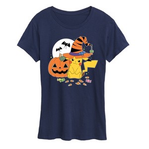 Women's - Pokémon - Witch Pikachu With Candy Short Sleeve Graphic T-Shirt - 1 of 4