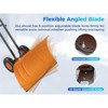 Heavy Duty Wheeled Snow Shovel, Adjustable Metal Snow Pusher with 5-Position Handle & Multi-Angle Carbon Steel Blade, for Pavement, Yard - 3 of 4