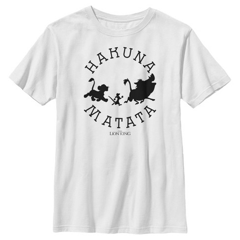 Boy s Lion King Hakuna Matata Means No Worries T Shirt White Medium