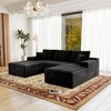 104.3"70.8" Plush Corduroy 3-Piece Modular Sectional Sofa with No Assembly Required and Comfortable Chaise Lounge - 3 of 4