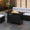 Costway 40-Inch Outdoor Propane Fire Pit with Lava Rocks Removable Lid & Protective Cover Black/Brown - 4 of 4