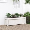vidaXL Garden Planter Outdoor Flower Box - White Pine Wood, Ideal for Patio/Terrace, 35.4"x12.2"x12.2" - 2 of 4