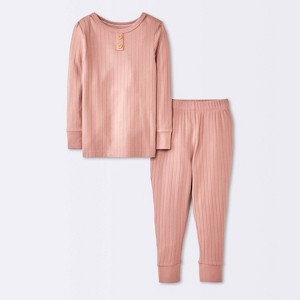 Toddler 2pc Snug Fit Long Sleeve Ribbed Pajama Set - Cloud Island™ - 1 of 4